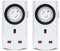 G-Homa Mechanical Timer Plug Socket UK, 24 Hour Programmable Energy Saving Plug-in Indoor Timer Plug Switch for Lights, Lamps and Home Appliances, Daily On/Off Cycle, CE Listed (2 Pack)