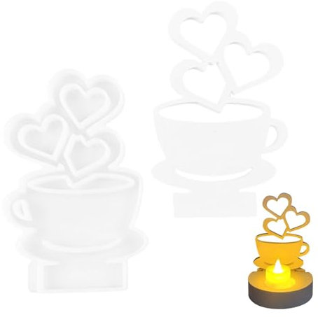 Tea Light Candle Holder Silicone Mould, Tea Light Candle Holder Mould, Tea Cup Plaster Mould | Candle Holder Mould, Heart Plaster Mould, Plaster Mould for Candle Holder Making