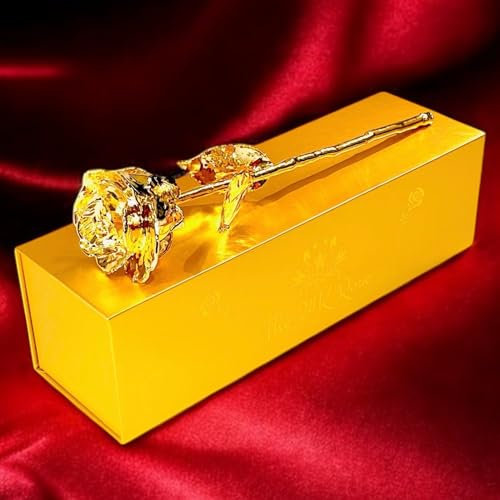 The24kRose, 100 % véritable rose trempée dans de l'or 24 carats, pour la fête des mères, un anniversaire de mariage, un mariage, une remise de diplôme, un anniversaire, une fête prénatale, une demande