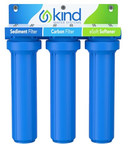 Kind Water Systems Whole House Water Filter and Salt-Free Softener Alternative Combo - High Performing Coconut Shell Carbon Block Filtration - For Homes with Up to 6 Bathrooms - Easy Installation