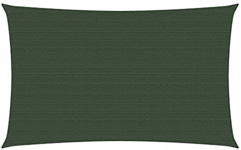 vidaXL Toldo de Vela HDPE Verde Oscuro 160 g/m² 2,5x5 m, Vela Parasol, Lona Vela Solar, Protector Solar, Velas Parasol, Lona Vela Solar