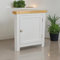 GROFurniture Cashmere Grey Corner Cabinet, Painted Small Storage Cuboard, Triangle Unit Oak Top Cabinet for Livingroom, Bathroom & Hallway, Fully Assembled 41D x 41W x 61H cm