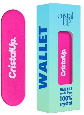 Cristal UP Crystal Nail File 1.6 in, Glass File Ideal for Wallet, Durable, Eco Friendly, Gentle on Nails, Perfect for Travel, Home, Office and On The Go, Compact and Convenient for Quick Touch Ups