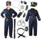 Aomig Polizei Kostüm Kinder 13 Stück Polizeikostüm Set mit Polizei-Hut Gürtel Handschellen Polizeizubehör Deluxe Polizistenkostüm für Jungen Kostüm Kind Verkleidung für Halloween Festival Cosplay (L)