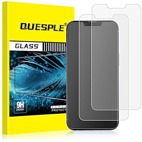 QUESPLE 2 Pack Matte Screen Protector for iPhone 13 Pro Max/14 Plus 6.7 inch, Anti-Fingerprint, Anti-Glare Matte Tempered Glass Film, [Bubble Free][Case Friendly]