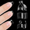 360Pcs Short Almond Gel x Nail Tips Half Cover, 12 Sizes French False Nails Tip Extensions, Half Clear Matte Fake Coffin Nail Art Tips with Assortment Box, Artificial Acrylic Nail Tips for Women