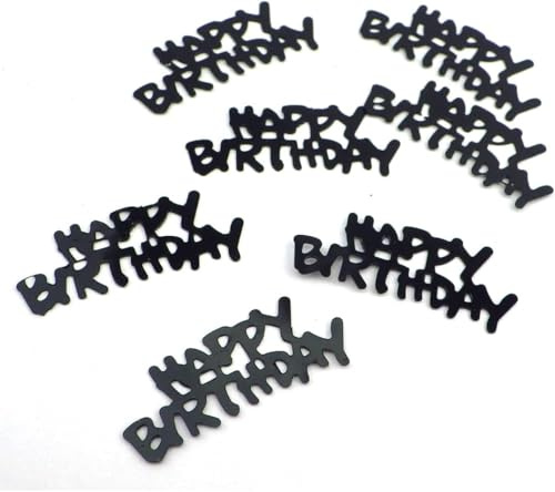 Sepkina Tischdeko Streudeko Konfetti Geburtstagskind Geburtstag happybirthday Happy Birthday (Schwarz, 1 x Packung)