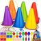 NEMMXUB 46 Piezas Juegos Exterior Niños, Juegos De Lanzamiento para Fiestas, Juego Niño 2 3 4 5 6 Años, Juegos De Lanzamiento De Anillos, con Bolsas De Frijoles, Aros De Plástico