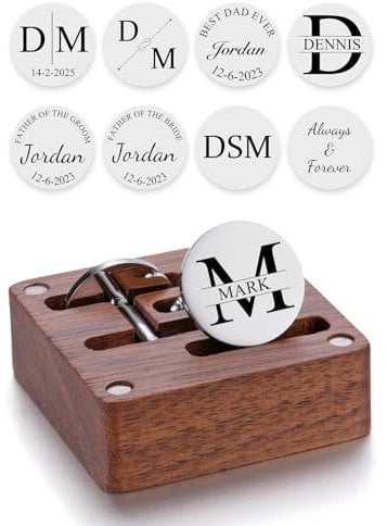 Zysta Herren Manschettenknöpfe Personalisierte Name Buchstaben Silber Cufflinks für Männer Hochzeit Bräutigam Trauzeugen Jubiläum