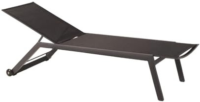 Liadomo Gartenliege Scaro - verstellbare Rückenlehne - mit Rollen - wetterfest - Aluminium - Textilgewebe - anthrazit -