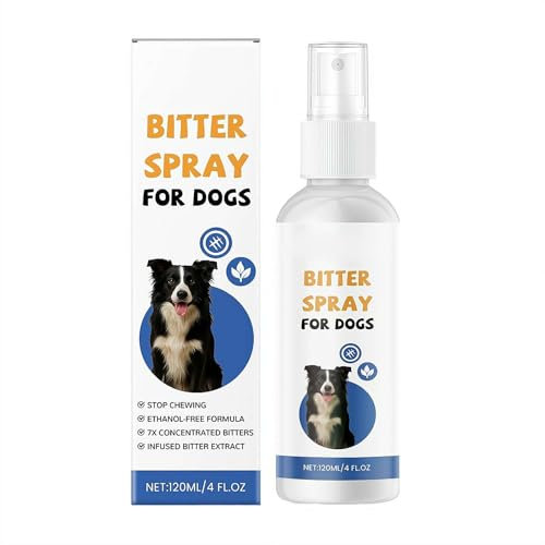Cikiki Spray anti-masticazione per cani, spray amaro naturale e sicuro per smettere di masticare, efficace spray anti masticazione per cani e gatti, protegge mobili, piante, scarpe, 120 ml