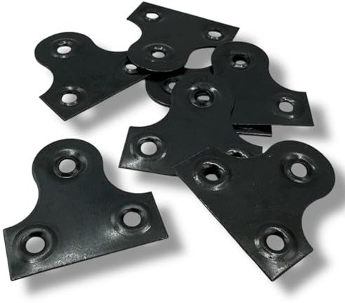 Black Mirror Plates Wall Hanging Bracket Plate Picture Frame Wall 25mm 3 Hole - Pack of 4