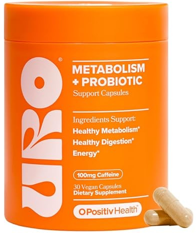 URO Metabolism + Probiotic Support Capsules – Metabolism, Gut Health & Sustained Energy – with Chromium Picolinate, Green Coffee Bean Extract & Targeted Probiotics – 1 Month Supply – 30 Servings