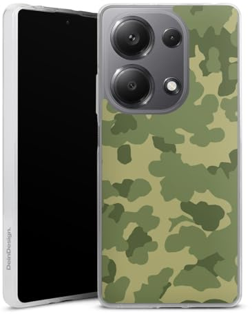 Custodia di silicone compatibile con Xiaomi Redmi Note 13 Pro 4G Custodia trasparente Cover per smartphone trasparente Esercito Motivo Mimetizzarsi