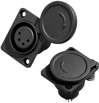 PNGKNYOCN 4-poliger XLR-Steckverbinder für die Schalttafelmontage, 4-poliger XLR-Mikrofon-Audio-D-Typ-Adapter zum Löten für Mikrofon, Lautsprecher, Verstärker (2er-Pack)