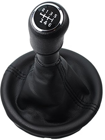 L & P Car Design L&P A262-1 Schaltsack Schaltmanschette Schwarz Schaltknauf 6 Gang kompatibel mit VW T5 Knauf Schaltknopf Rahmen Komplettset Plug Play Ersatzteil für 7H0711113
