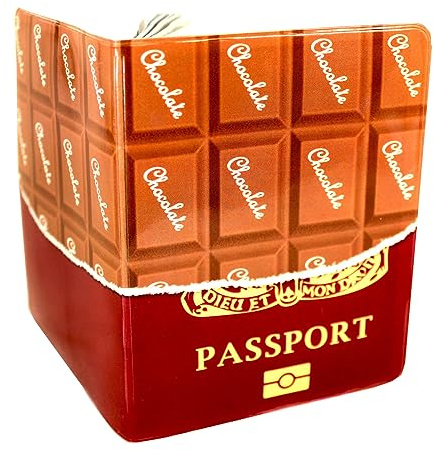 (30+ Designs) Passport Cover Holder Protector Wallet Case Mens Womens for Travel Holiday & Luggage Tag Options (UK Chocolate Passport)