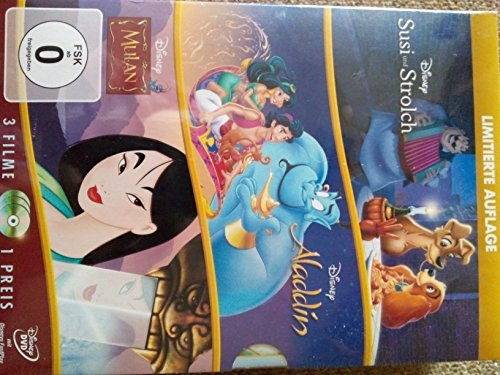 Walt Disney 3er DVD-Pack Susi und Strolch Aladdin Mulan