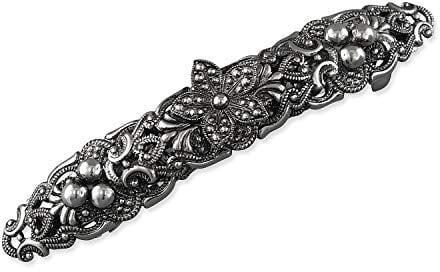Rivelle Damen Trachten Haarspange 9,5 cm Haarschmuck Vintage Hochzeit Metall Silber