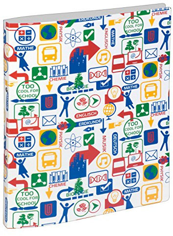 Veloflex 1144837 Schulordner School, Ringbuch, Ordner, DIN A4, PP-Folie, 15 mm Füllhöhe, mit Motiv Whiteboard