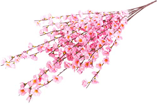 Evergreens künstlicher Frühlingsblütenbusch (Pfirsichblütenbusch) mit 20 Stielen (Dunkelpink)