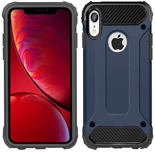 iPhone XR Case, Apple iPhone XR Shockproof Slim Anti Scratch Hybrid Dual Layer Heavy Duty Armor Defender Protective Case Cover for Apple iPhone XR (NAVY BLUE)