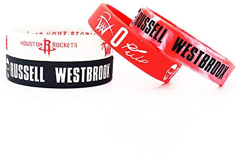 Lorh's store Basketball Russell Westbrook Porträt Armband Nummer 0 Silikon Inspirierende Wort Sport Schweißbänder 4 Pcs