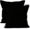 Encasa XO Baumwoll-Kissenbezüge, 2er-Set I 16x16 in (40x40 cm) - Pechschwarz I kein Einsatz I einfach Kissenbezüge I Maschinenwaschbar | Nur Innen benutzen