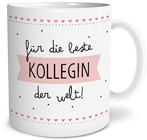 OWLBOOK® Beste Kollegin Tasse mit Spruch Geschenke Geschenkideen Kollegin zum Geburtstag Keramik 300 ml