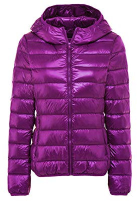 YOUCAI Donna Giacca Piumino Ultraleggero con Cappuccio Addensare Imbottito Giubbotto Caldo Leggero Piuma Maniche Lunghe Felpa Giacche Outwear,Fucsia,S