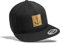 (A) Cap Flexfit Snapback : Anker (Leder-Patch) - Kappe Herren & Damen Kapitänsmütze (Schwarz)