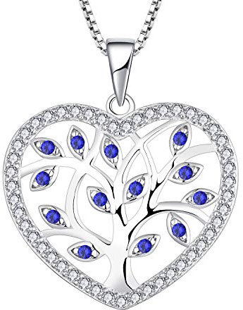 YL Collier arbre de vie 925 argent coupé spinelle bleu collier pendentif arbre généalogique pour femme