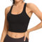 Lemedy Damen Racerback Sport BH Abnehmbares Gepolstertes Workout Yoga Crop Tank Top - Schwarz - small