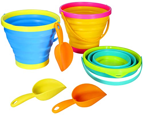 Holady Faltbarer Eimer, Sandeimer und Sandschaufeln, Set für Kinder, Faltbarer Eimer, Mehrzweck-Eimer, für Strand, Campingausrüstung, Wasser- und Futterkrug, Hundenäpfe – 2,5 l