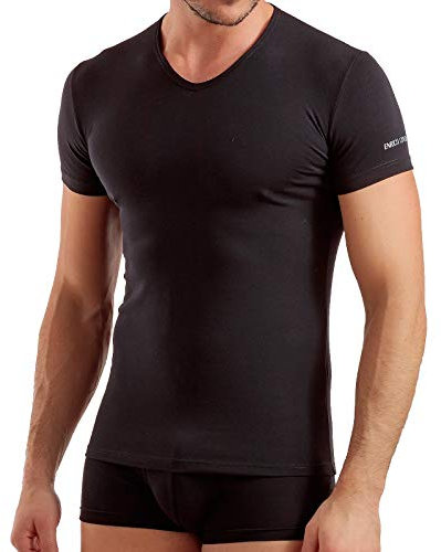Enrico Coveri Maglietta Intima Uomo Scollo V Offerta 3 E 6 Pezzi, Maglia Uomo in Cotone BIELASTICO ET 1001 (3 Pezzi.Nero, L)