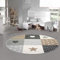 Teppich-Traum Kinderzimmer Teppich Spiel & Baby Teppich Herz Stern Punkte Design in Braun Beige Grau Größe 160 cm rund