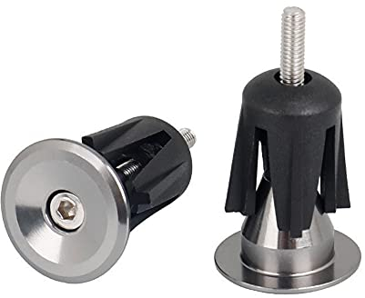 1 Paar Fahrrad Lenker Endstopfen,MoreChioce Aluminiumlegierung Endstopfen für Fahrradstangen Lenkerendkappen Fahrrad Lenker Endstopfen Kappen Endstopfen für 22-24mm Lenker MTB Rennrad,Silber