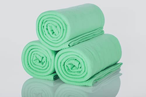 ALCLEAR 3 Stück Oeko Tex Fleecedecken, Farbe: mintgrün, tolle Größe 130x160 cm, über 200 g/m2, Sofadecke Couchdecke Wohndecke, Picknickdecke Sofaüberwurf Decke