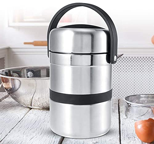 Ejoyous Thermobehälter für Essen 1,8 L Edelstahl Isolierbehälter Gefäß für warme Speißen, Essen, Babynahrung, Suppe, Obst mit Wärmedämmung und Silikondichtung für Zuhause Büro