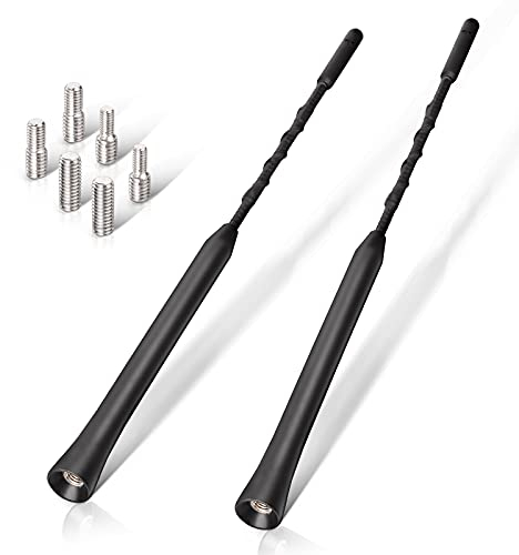 Eightwood Antenne Voiture FM Dab Antenne Autoradio Antenne Voiture de Toit 2 pièces 23cm Remplacement Universelle Antenne Auto avec Fonction de Réception FM/Dab Puissante