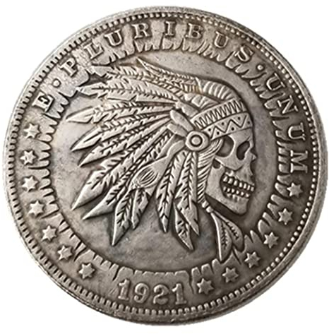 Bemvp Dollar Skull Zombie Skeleton Conejo Creativo Hobo Llavero Pendiente Pulsado Copia Monedas