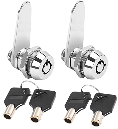 Litensh serrure à came tubulaire à filetage, serrure à cylindre verrou de sécurité pour barillet boîte aux lettres pour porte, tiroir, placard, boîte aux lettres avec clés identiques (2, 16mm)