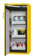 Denios 218450 Asecos G-600-3-FP One-Touch Feuerbeständiger Gefahrstoffschrank Edition, 3 Auszugswannen, Türanschlag Rechts, Gelb, 616mm Länge, 596mm Breite, 1298mm Höhe