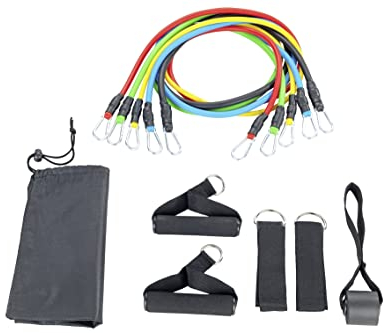 Maximex Fitness-Bänder Set, 11-teilig - Sportbänder für gezieltes Training, Kunststoff (TPR), 125 cm, Mehrfarbig