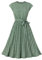 Wellwits Women's Polka Dots Pleated Wedding Guest Vintage Dress Green M
