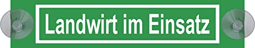 JAGDSCHUTZ LANDWIRTSCHAFT FORSTBETRIEB WUNSCHTEXT Schild Saugnapf Auto Aufkleber (Alu Verbund mit SAUGNÄPFEN, Motiv: Landwirt im Einsatz)