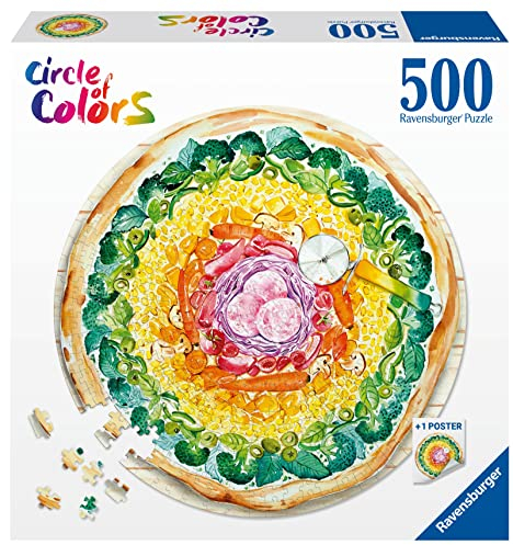 Ravensburger Circle of Colours Pizza 500 Piece Jigsaw Puzzle for Adults and Kids Age 10 Years Up