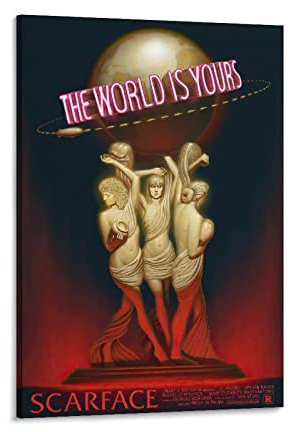 FANGZUO Scarface Film The World Is Yours Poster Bild Druck Leinwand Poster Wandfarbe Kunst Poster Dekor Moderne Wohnkunst Kunstwerke 30 x 45 cm