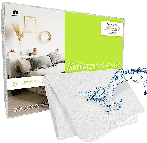 Matratzenschoner 140x200 cm wasserdicht - Matratzenauflage als Nässeschutz für Kinder oder bei Inkontinenz - Waschbarer Matratzenschutz mit 4 Eckgummis - Kein Knistern - Oeko-TEX 100 & Made in EU