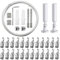 YIXISI 5m Wandhalterung Set, mit 24 Stück Metall Clips Haken, Edelstahl Vorhangdraht, Gardine Stahlseil, für Foto-Draht, Wäscheleine, Draht, Fenster, Vorhang, Spanndraht (Weiß)